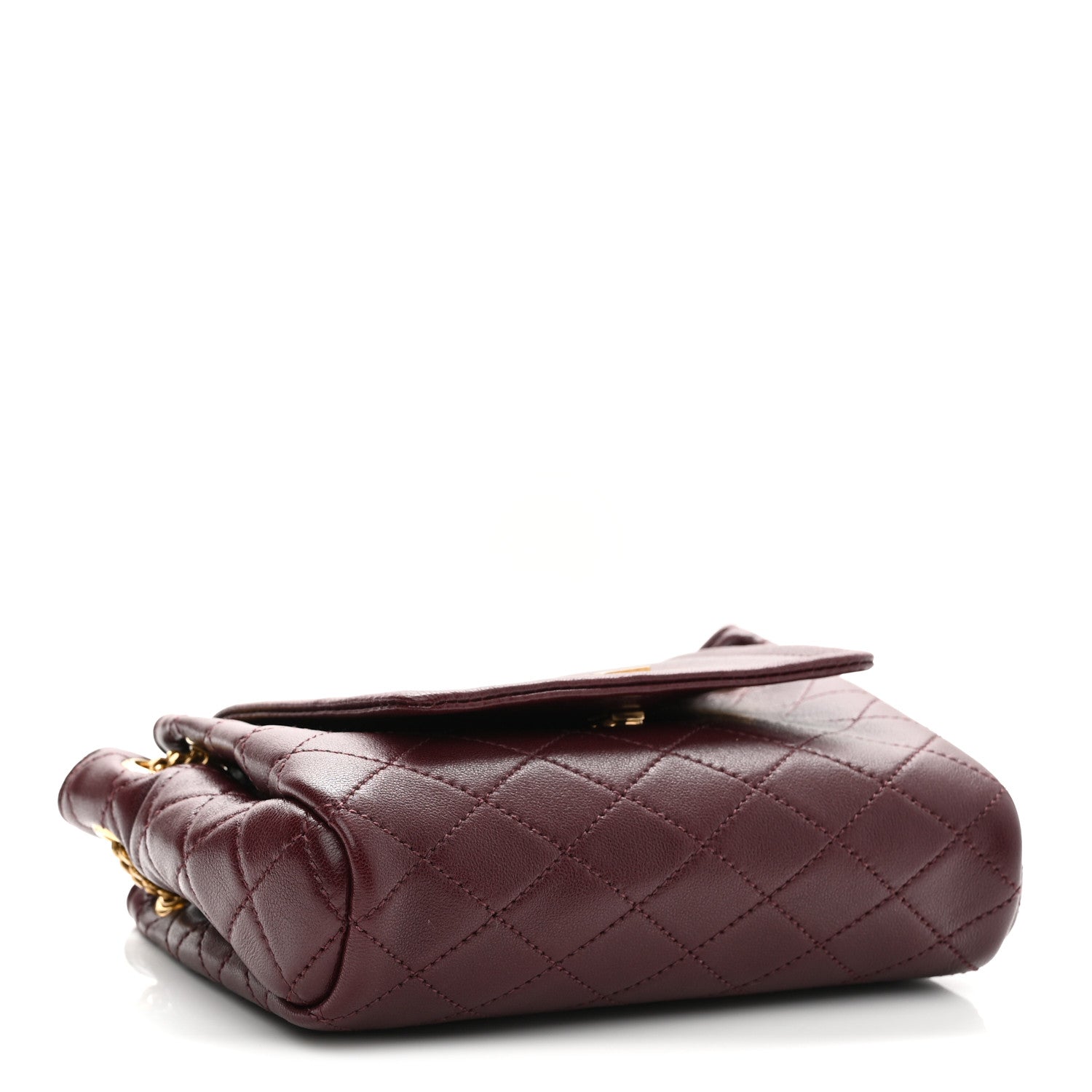 Saint Laurent Lambskin Quilted Monogram Mini Nolita Rouge Cabernet 4 of 10