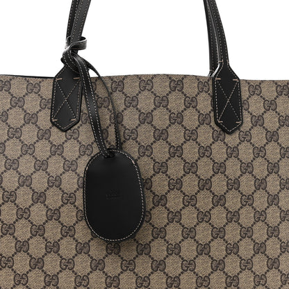 Gucci Calfskin GG Supreme Monogram Medium Reversible Tote Black 12 of 16