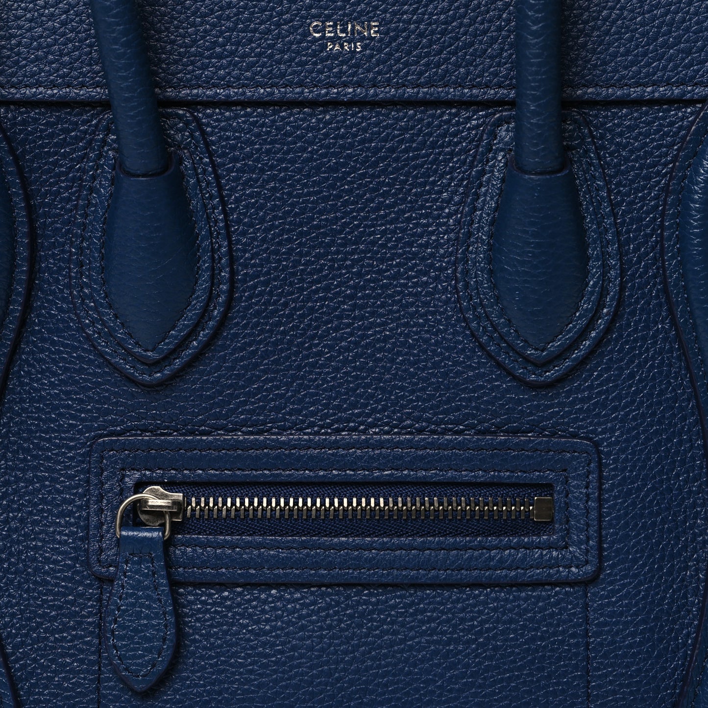 Drummed Calfskin Nano Luggage Indigo