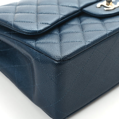 Chanel Caviar Quilted Jumbo Double Flap Dark Blue 11 of 12