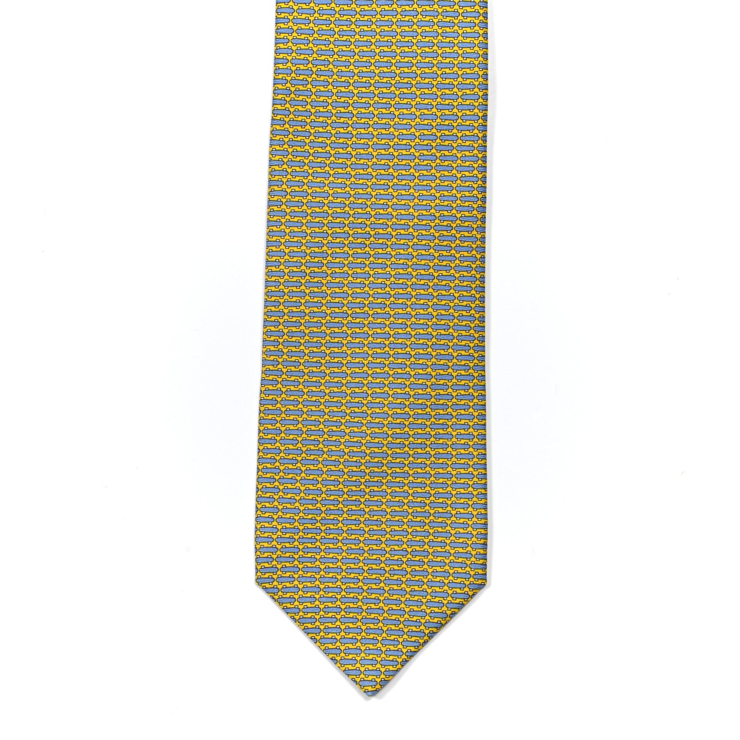Hermes Silk Skate Park Neck Tie Jaune Azur Ciel 3 of 5