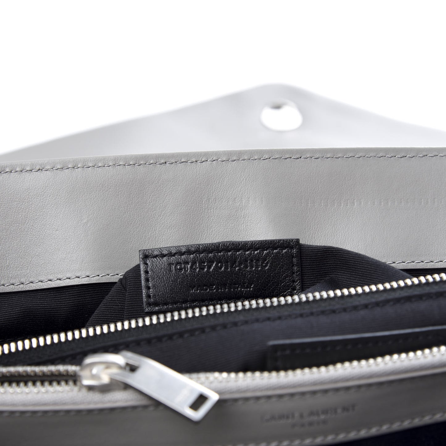 Calfskin Y Quilted Monogram Large Loulou Chain Satchel Light Grey