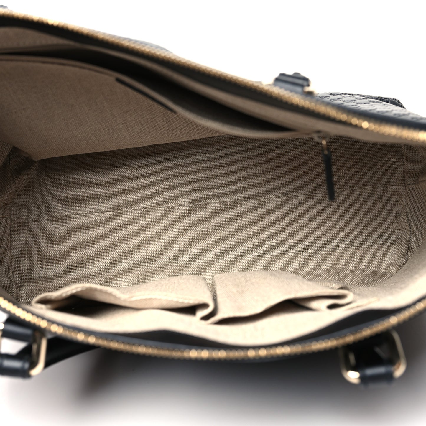 Soft Microguccissima Small Zippered Satchel Black