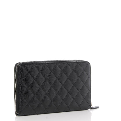 Chanel Caviar Quilted Large Zip Around Organizer Wallet Black 3 of 10