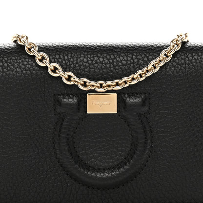 Salvatore Ferragamo Calfskin City Wallet On Chain Black 8 of 13