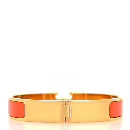 Hermes Enamel Narrow Clic Clac H Bracelet PM Orange 3 of 5