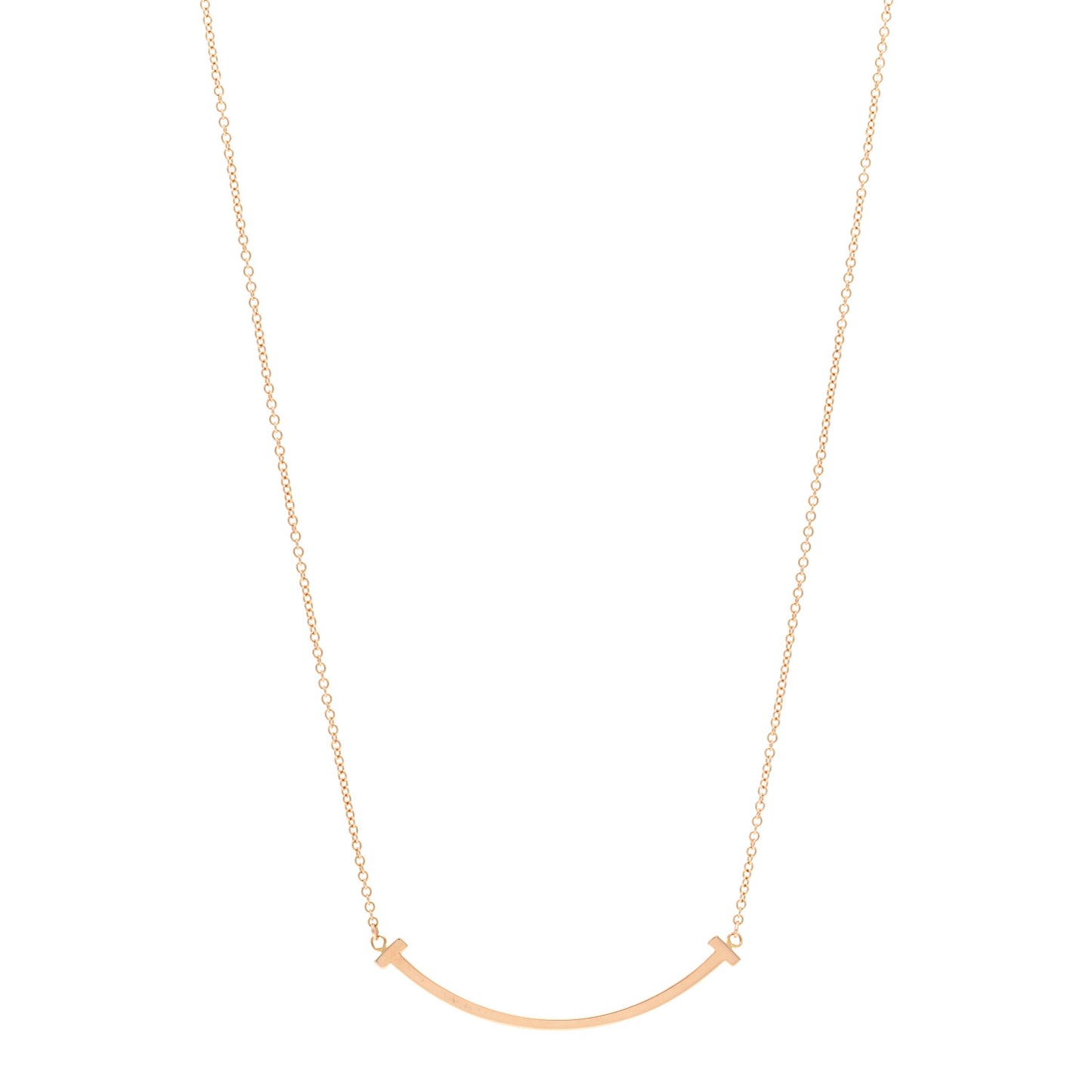 18K Rose Gold Small T Smile Pendant Necklace
