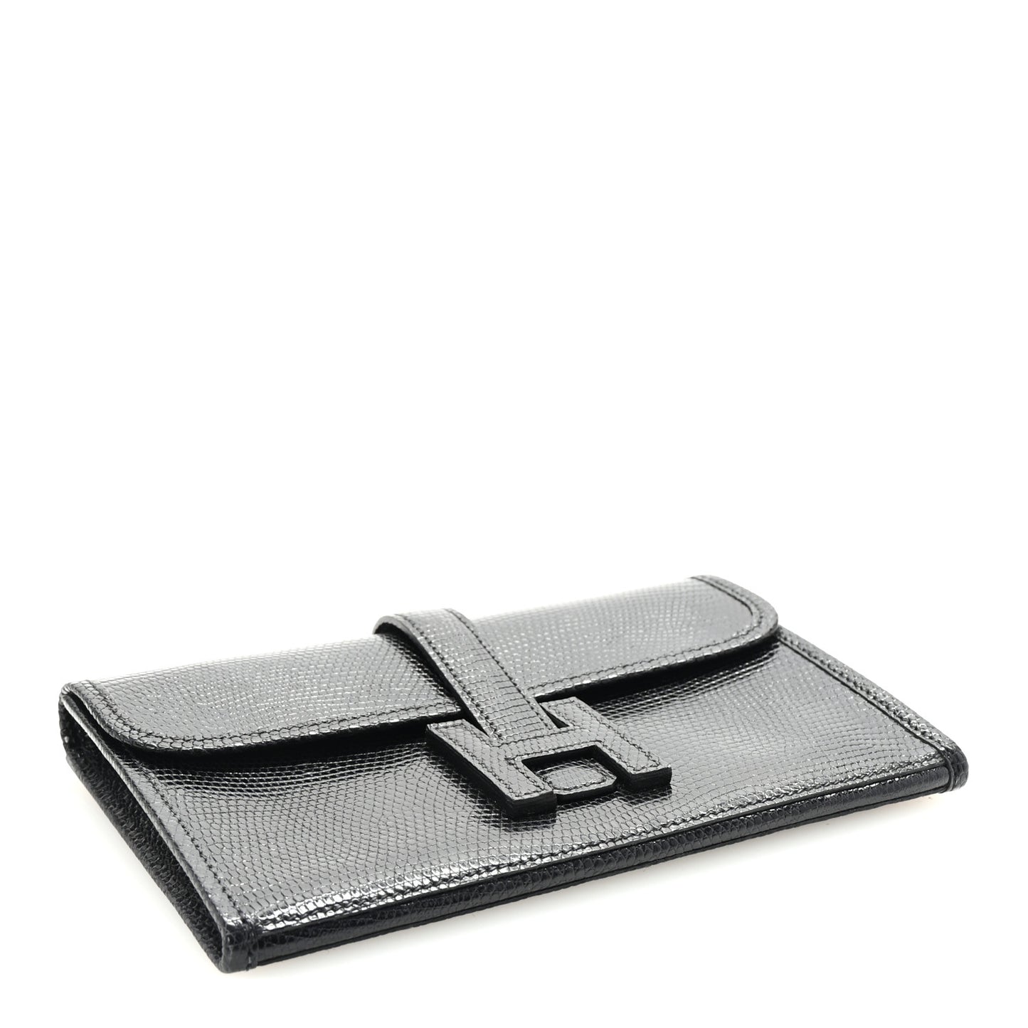 Lizard Mini Jige Elan Clutch Black