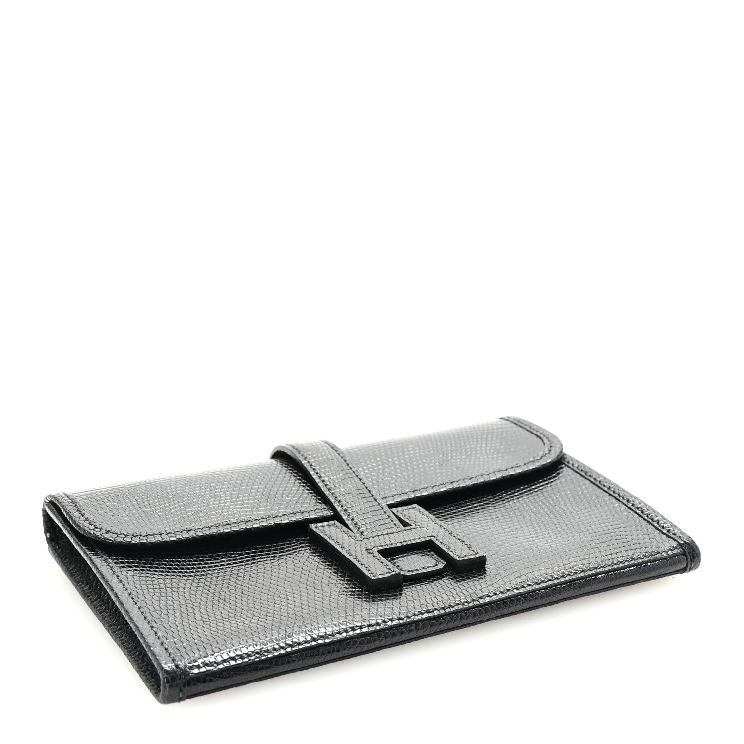 Hermes Lizard Mini Jige Elan Clutch Black 4 of 6