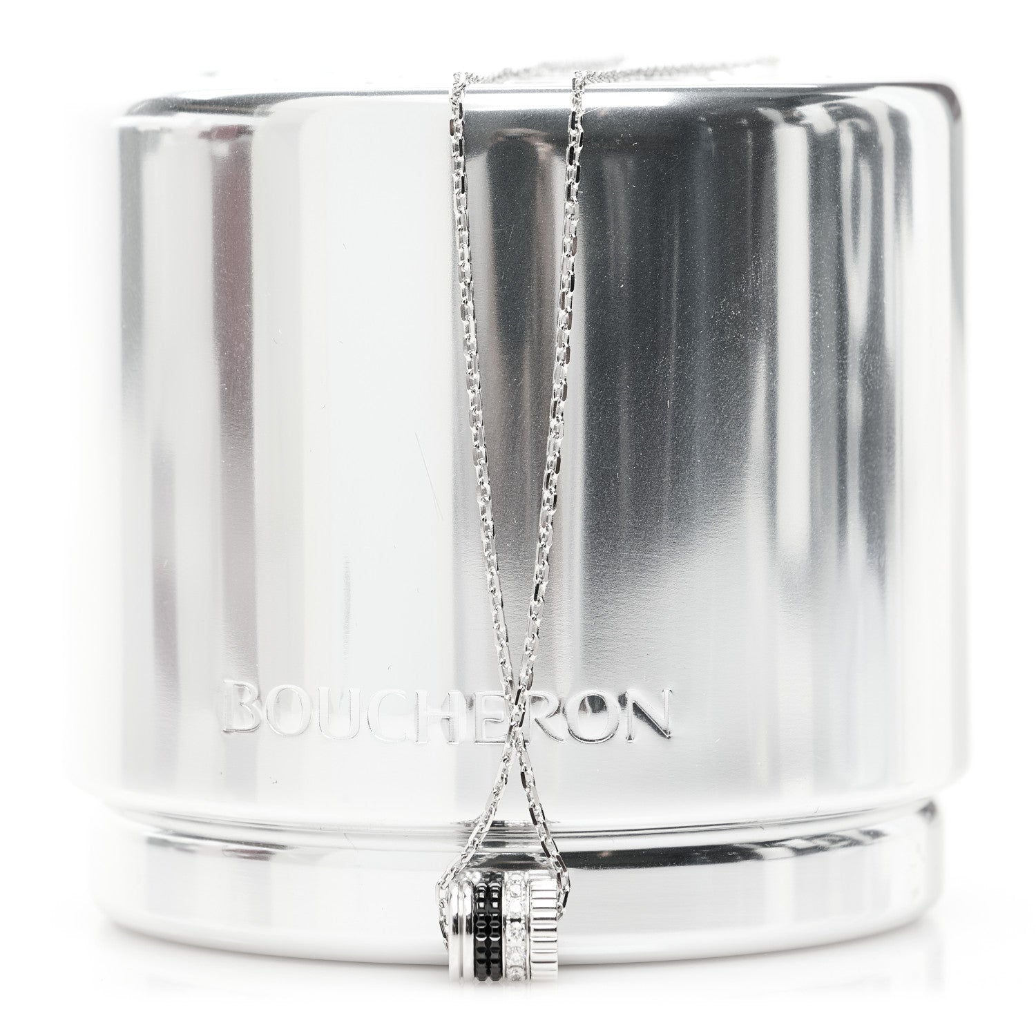 Boucheron 18K White Gold Diamond PVD Quatre SM Ring Pendant Necklace 6 of 6