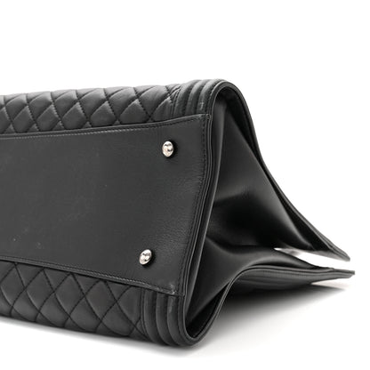 Chanel Calfskin Quilted Boy Shopping Tote Black 10 of 11