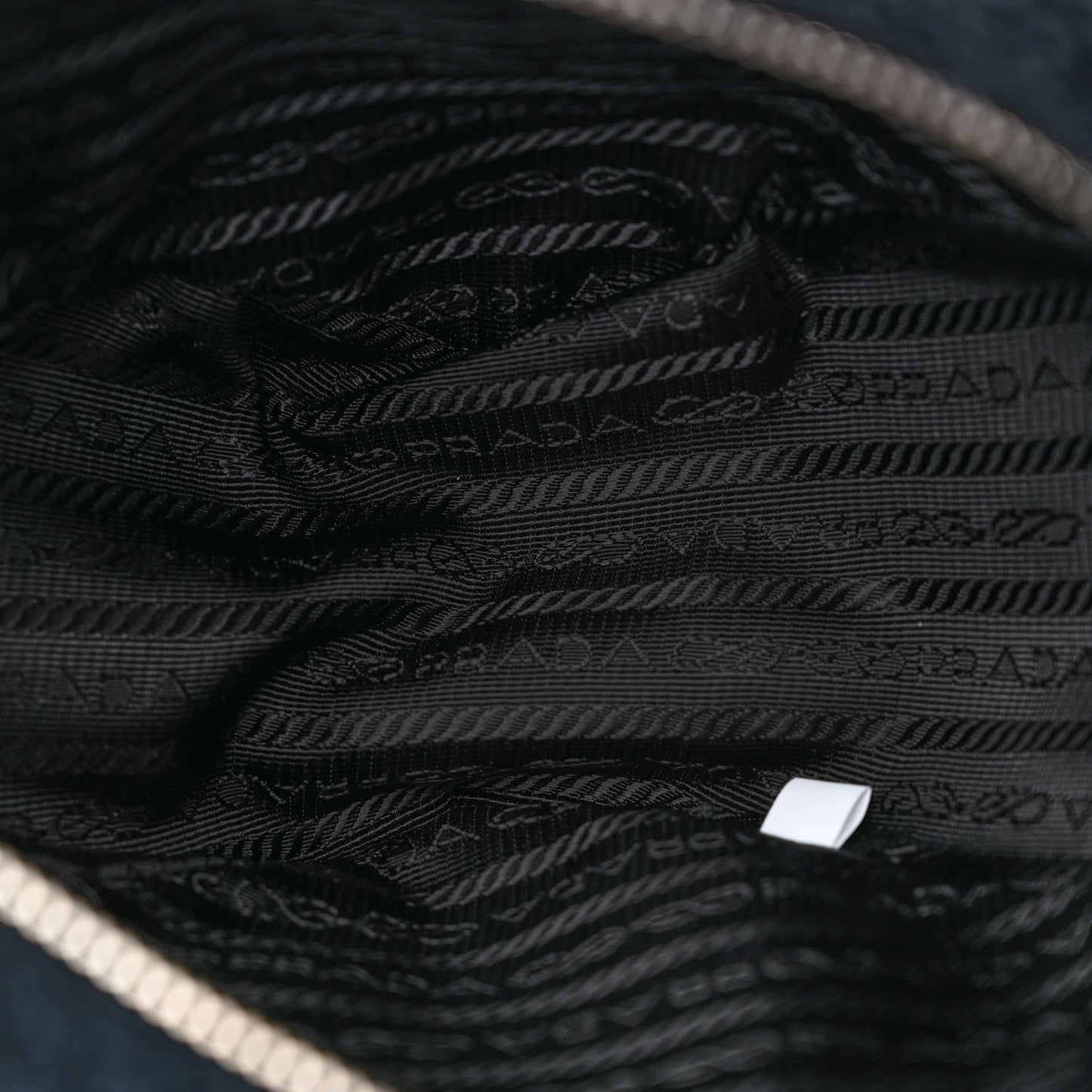 Terry Cloth Triangle Shoulder Bag Black White