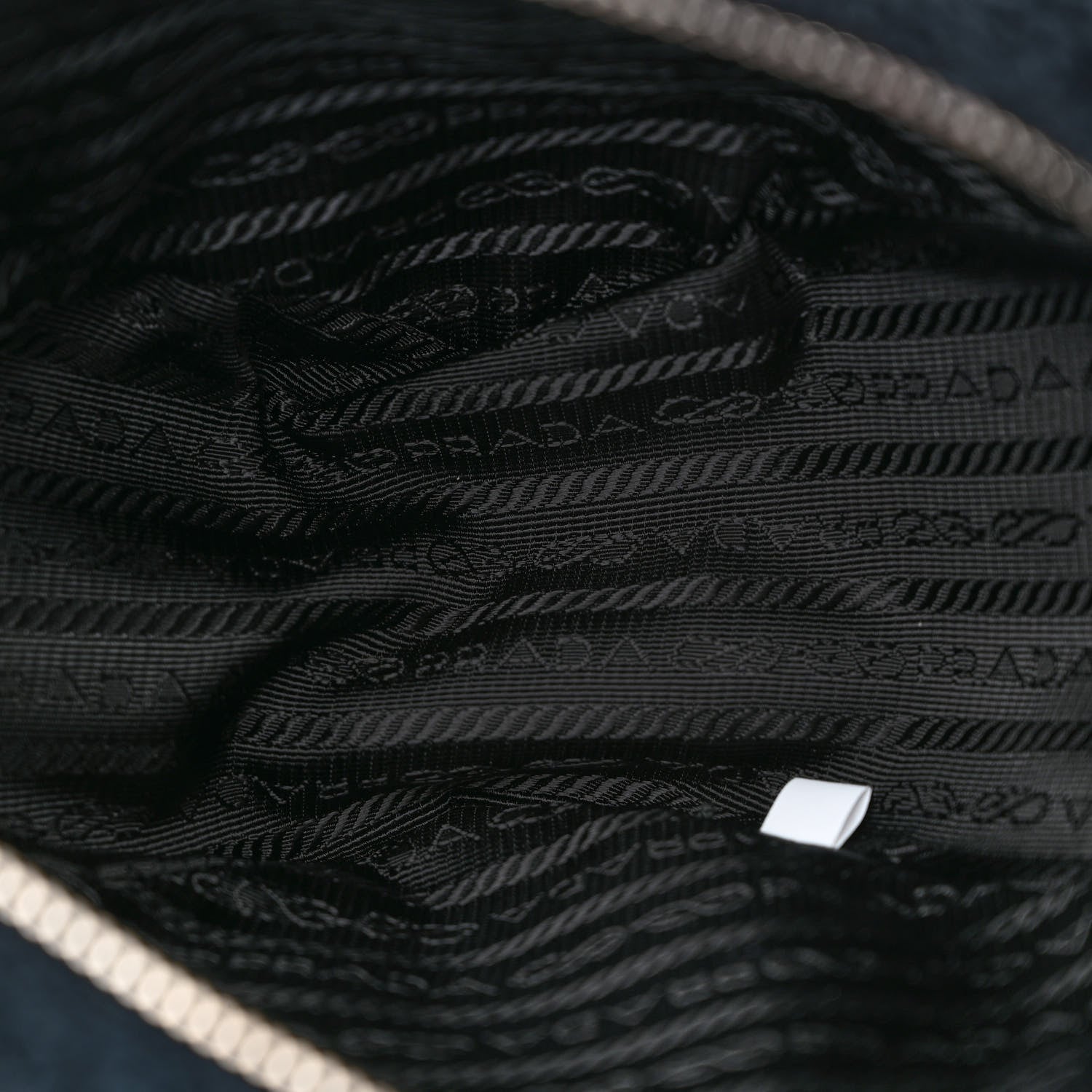 Prada Terry Cloth Triangle Shoulder Bag Black White 4 of 9