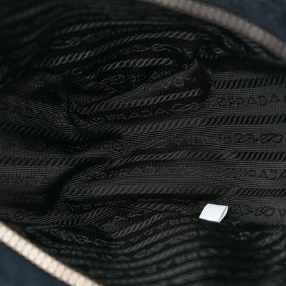 Prada Terry Cloth Triangle Shoulder Bag Black White 4 of 9