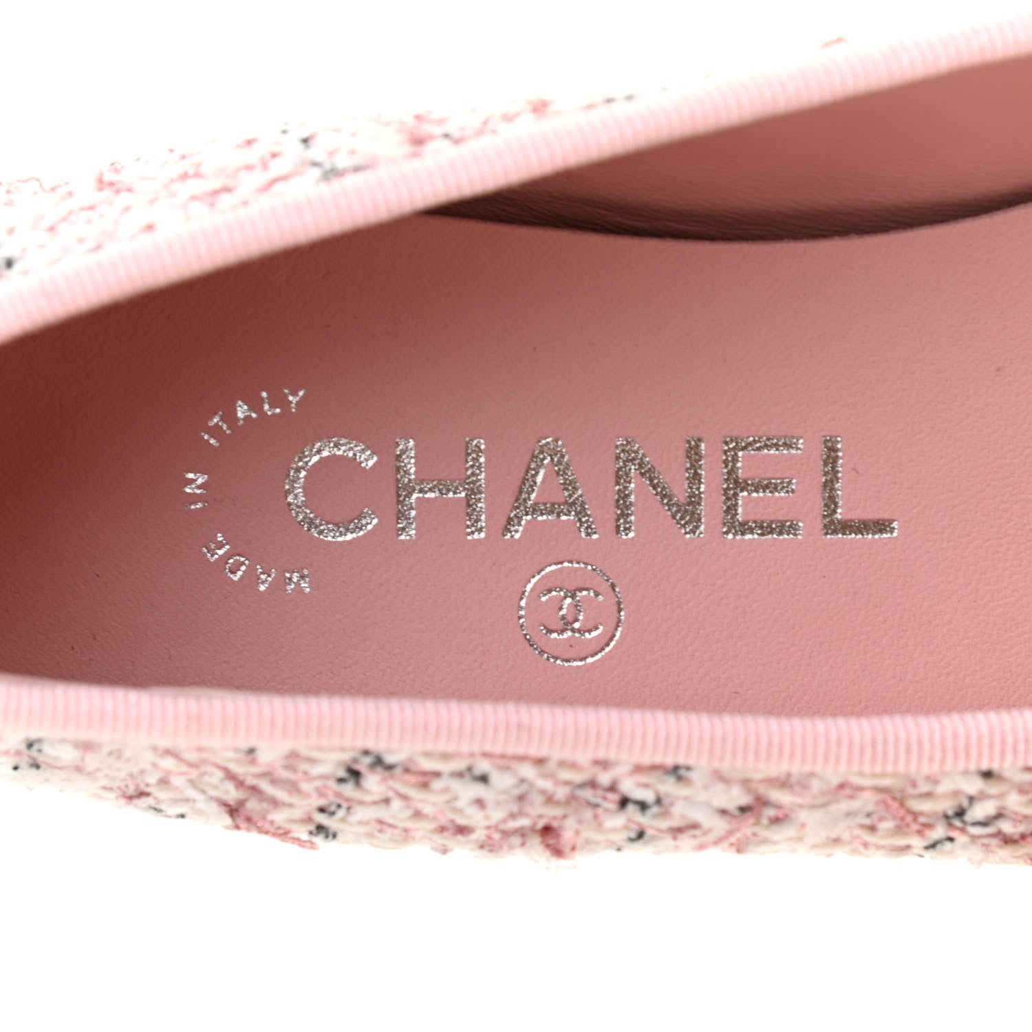 Chanel Tweed Grosgrain Cap Toe Ballerina Flats 36 Pink Black 6 of 8