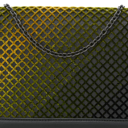 Bottega Veneta Goatskin Velvet Criss-Cross Ombre Montebello Chain Crossbody Black Multicolor 9 of 12