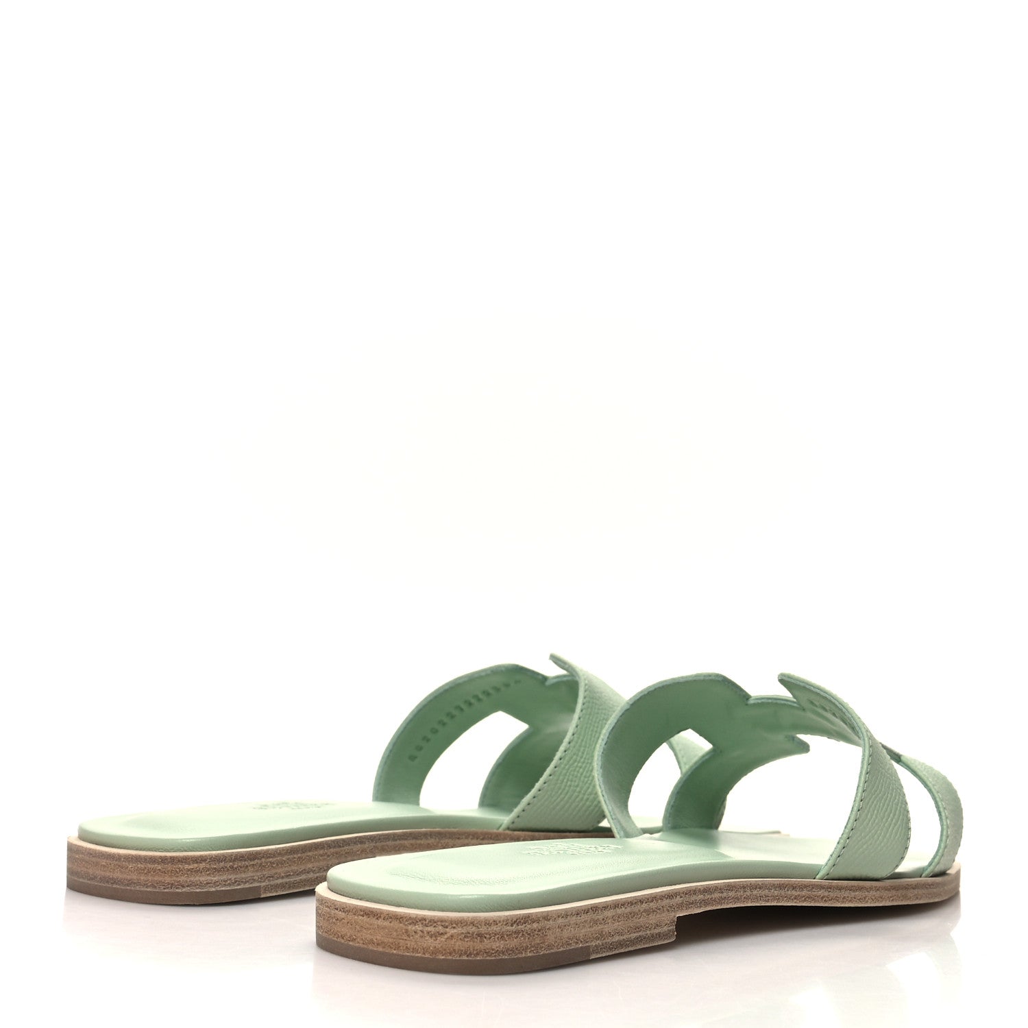 Hermes Epsom Oran Sandals 38 Vert Jade 4 of 9