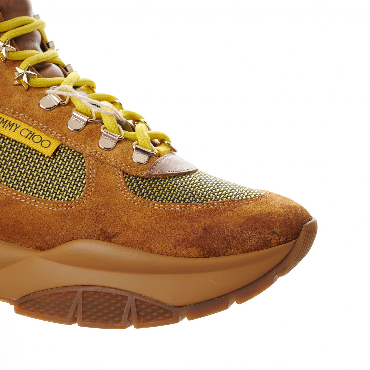 Jimmy Choo Calfskin Technical Mesh Suede Crosta Boot 37 Yellow 13 of 13