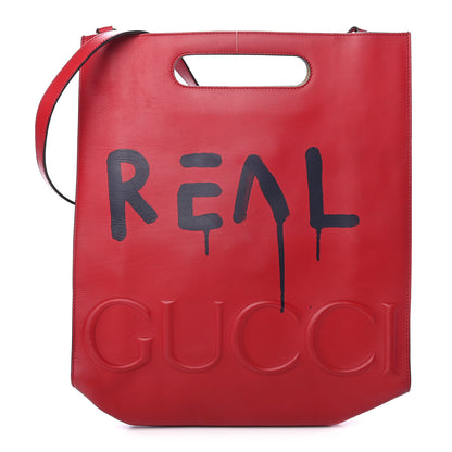 Gucci Calfskin GucciGhost Real Medium XL Tote Hibiscus Red 1 of 9