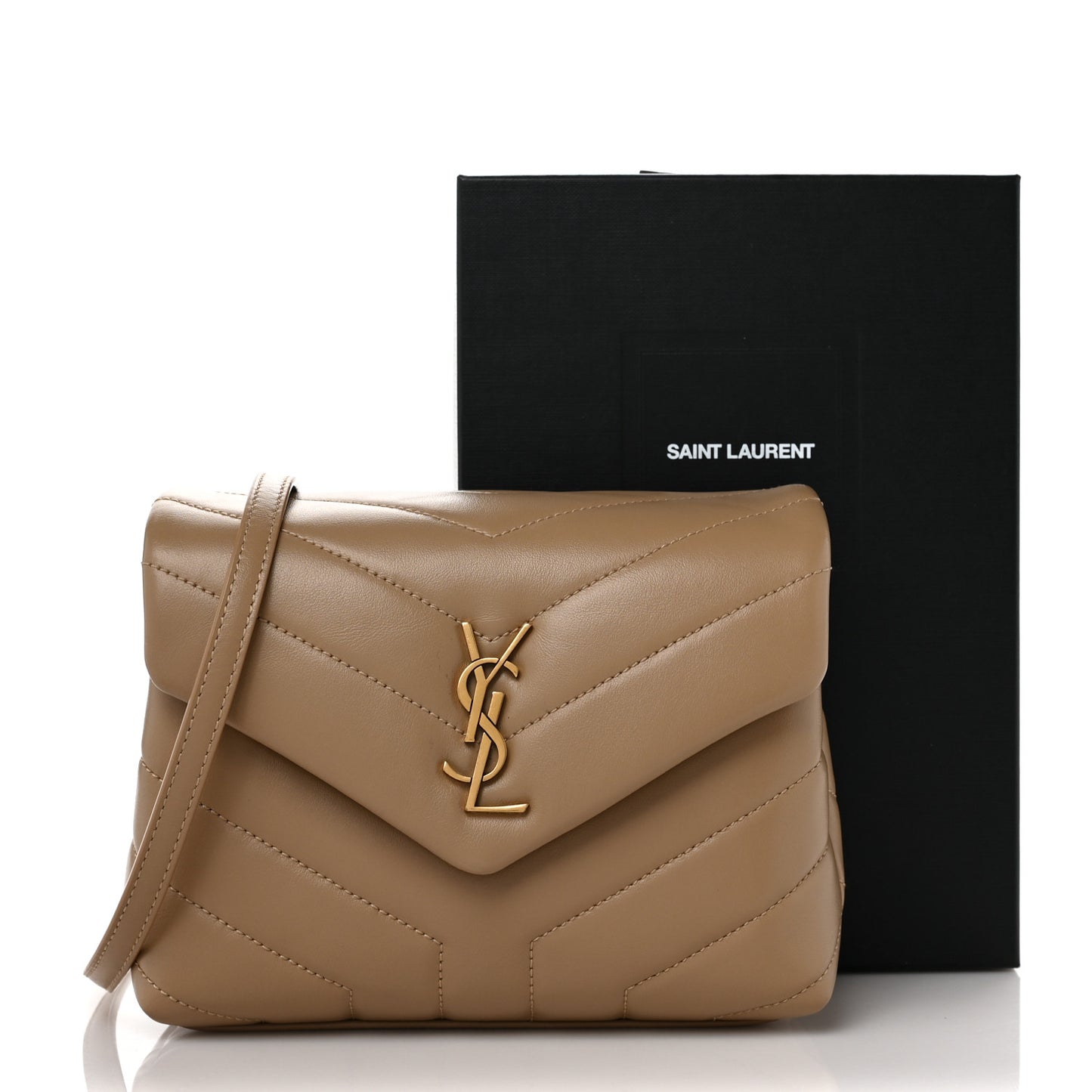 Calfskin Y Quilted Monogram Toy Loulou Crossbody Bag Dark Beige