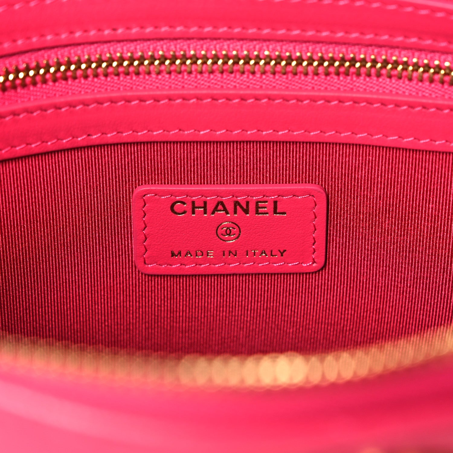 Chanel Shiny Goatskin Quilted Chanel 19 Pouch Dark Pink 6 of 11