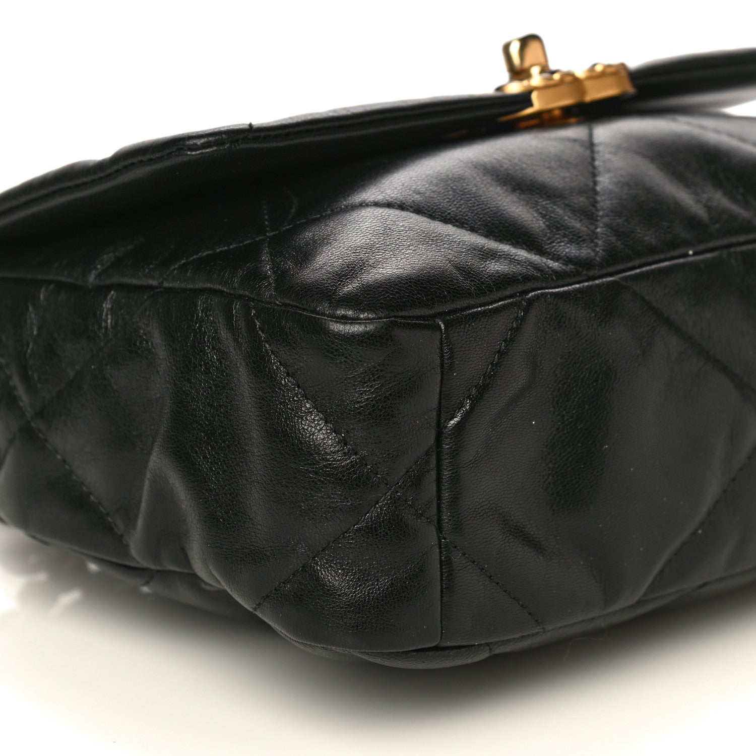 Chanel Shiny Goatskin Quilted Medium Chanel 19 Flap Black 10 of 19
