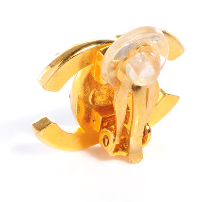 Chanel Crystal CC Turnlock Clip On Earrings Gold 4 of 5