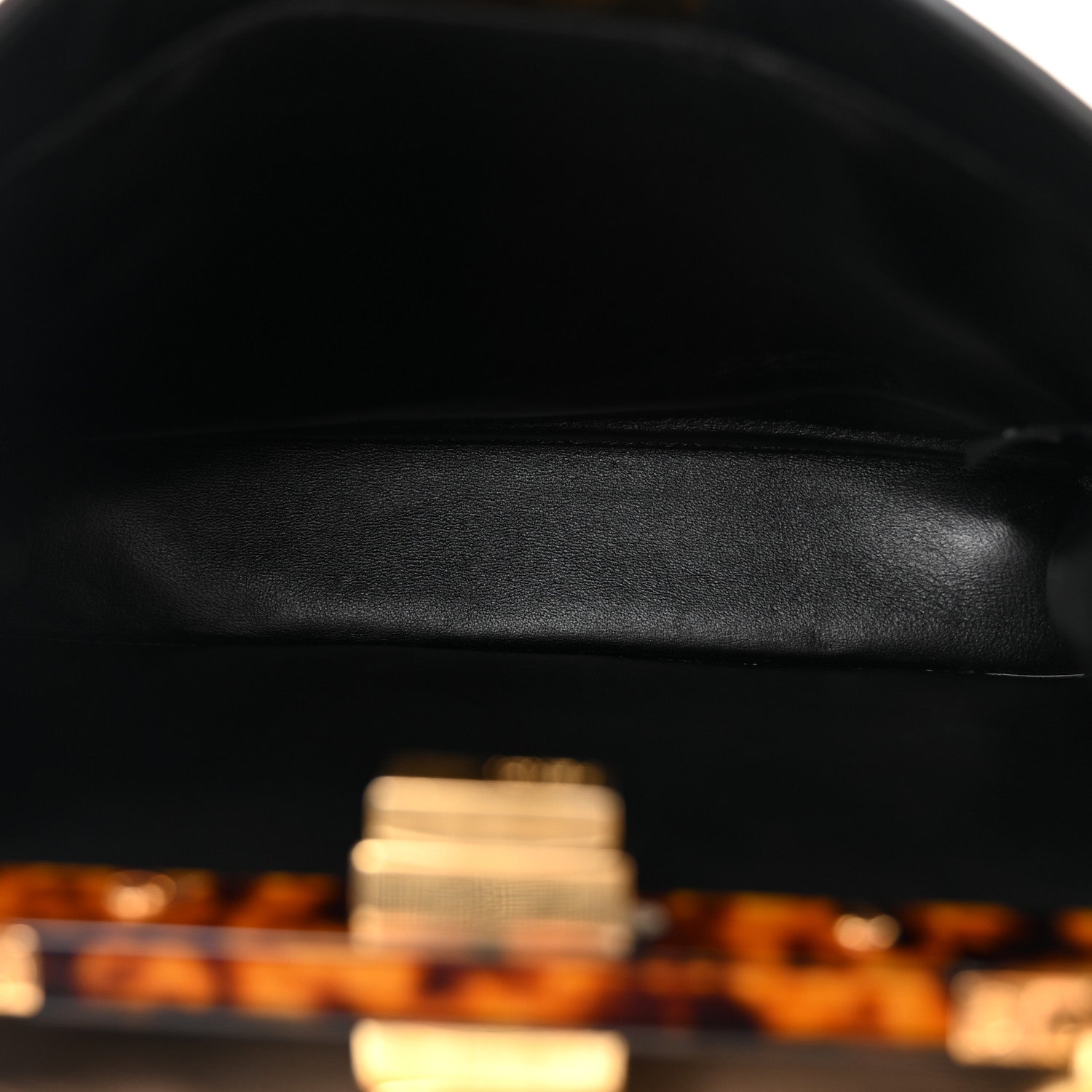 Fendi Vitello Seta Shiny Nappa Plexiglass Bi-Color Small Peekaboo I SEE U Satchel Tartaruga Black 6 of 10