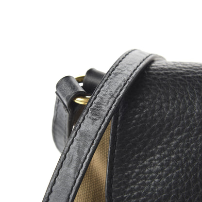 Burberry Mega Check Grainy Calfskin Small Gowan Messenger Bag Black 11 of 11