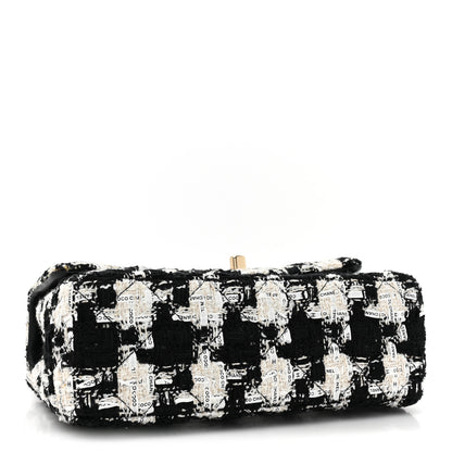 Chanel Tweed Quilted Mini Rectangular Flap Black Ecru White 4 of 10