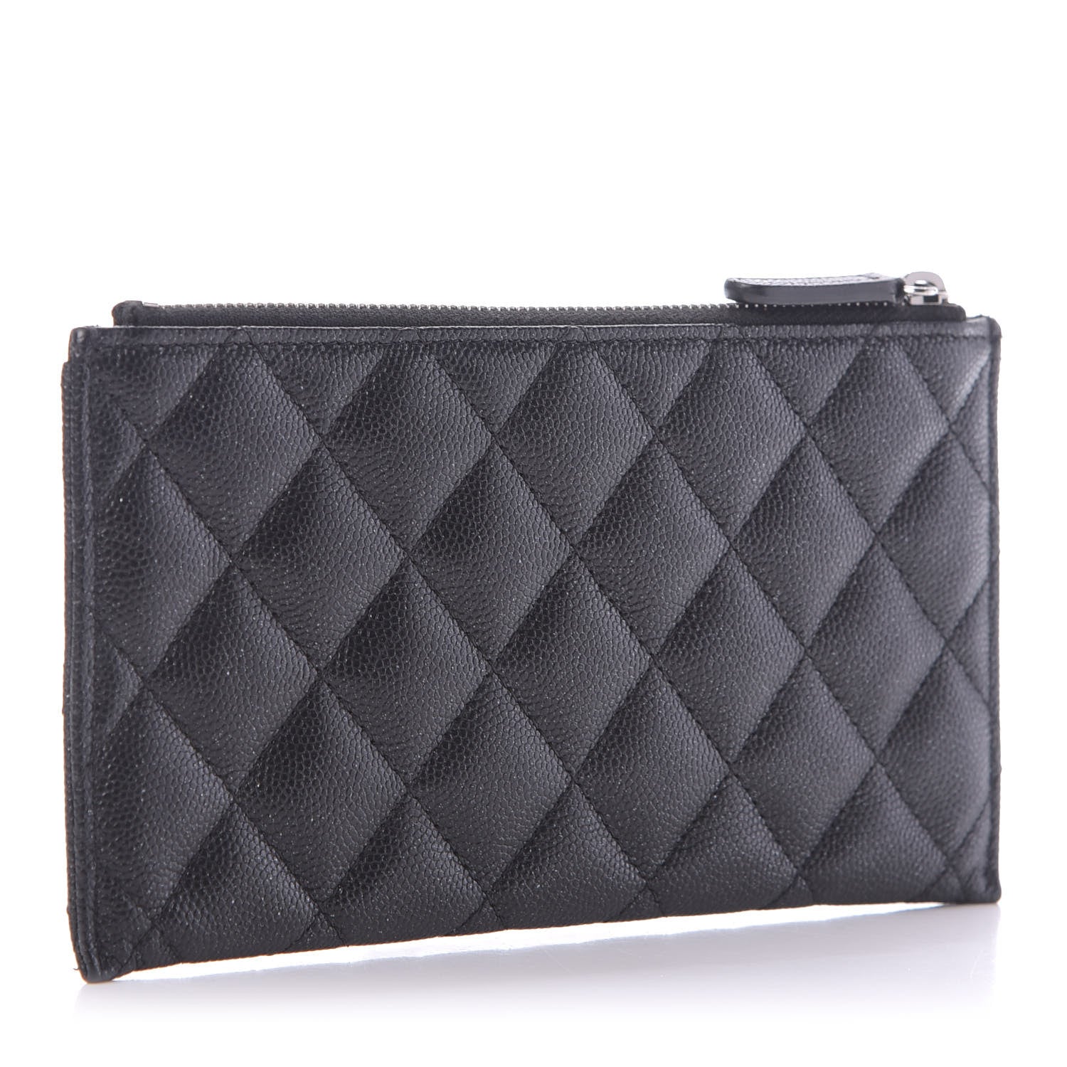 Chanel Iridescent Caviar Quilted Classic Zip Pouch Black 3 of 11
