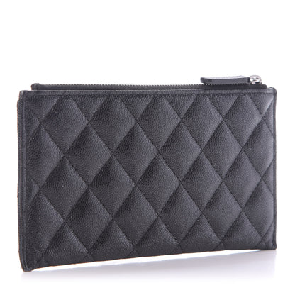 Chanel Iridescent Caviar Quilted Classic Zip Pouch Black 3 of 11