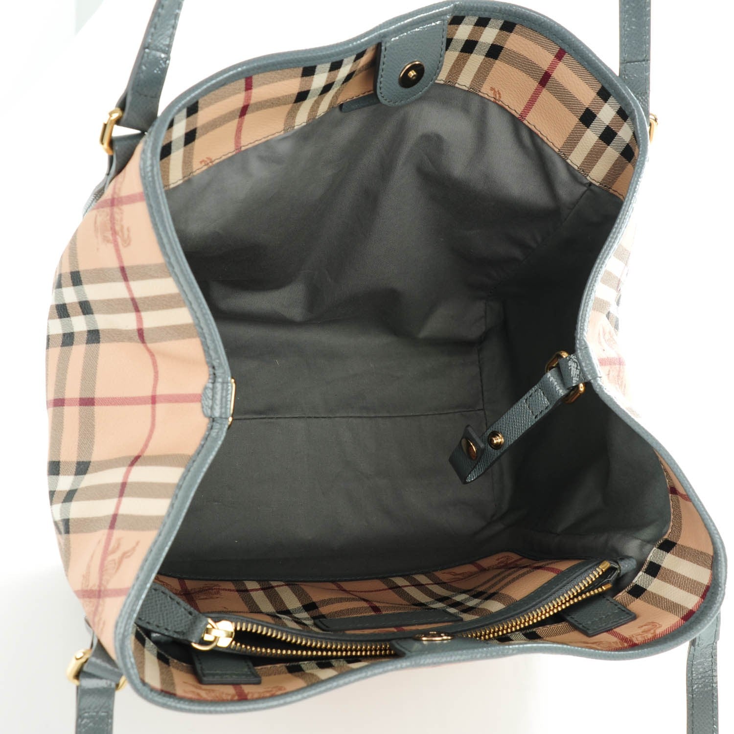 Burberry Haymarket Check Small Canterbury Tote Eucalyptus Grey 5 of 7