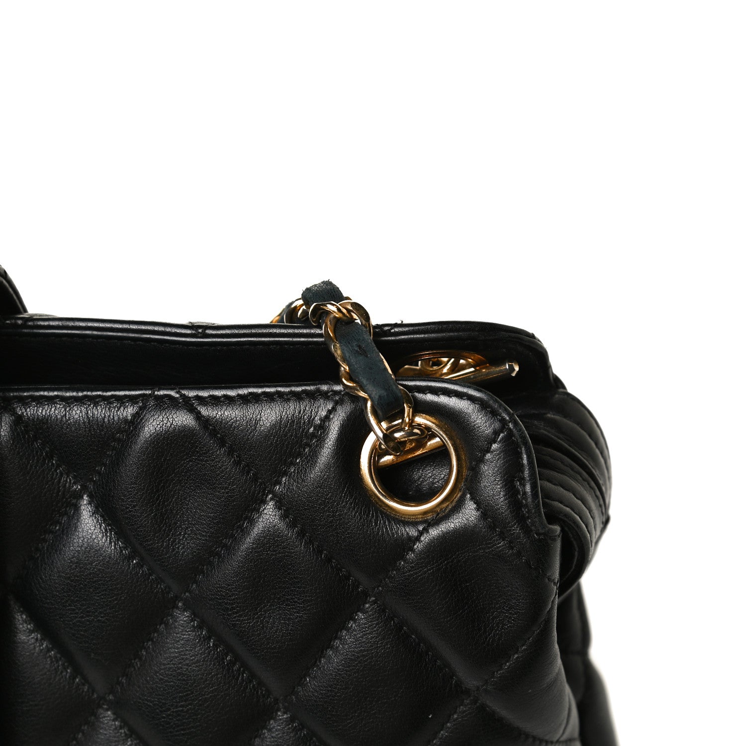Chanel Lambskin Quilted Shopping Tote Black 13 of 18