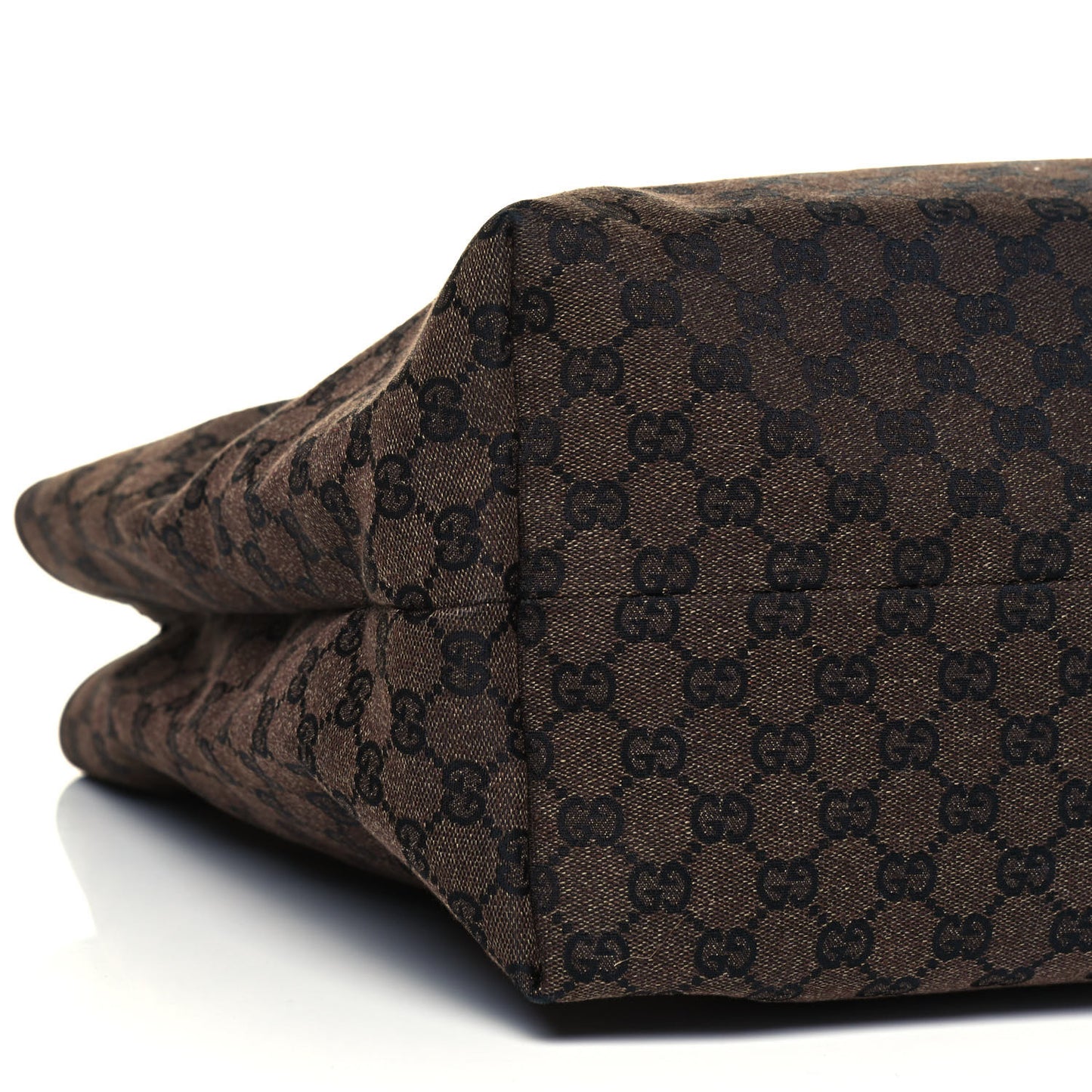 Monogram Denim Large Tote Brown