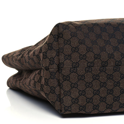 Gucci Monogram Denim Large Tote Brown 6 of 10