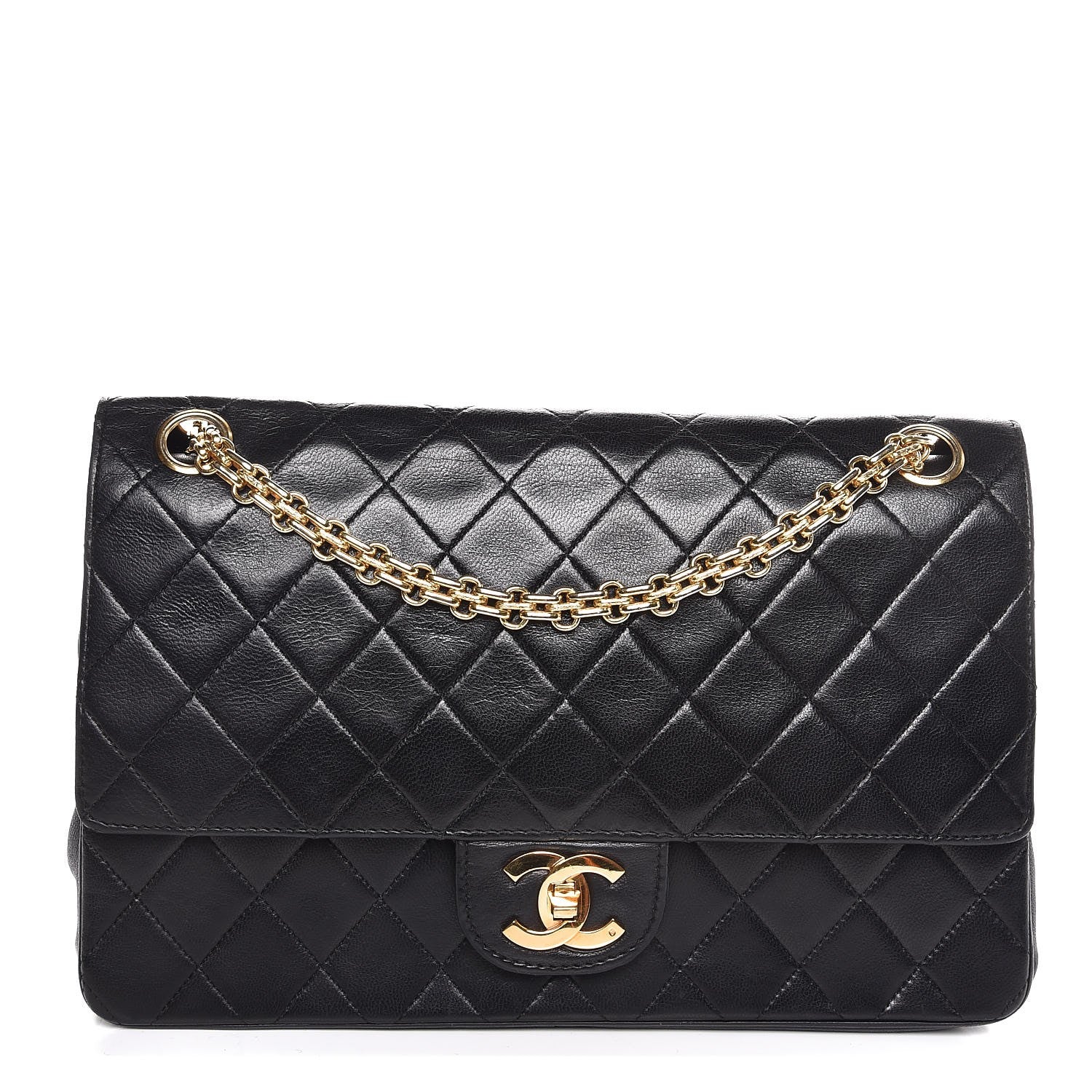 Chanel Lambskin Quilted Medium Bijoux Chain Double Flap Black 1 of 8