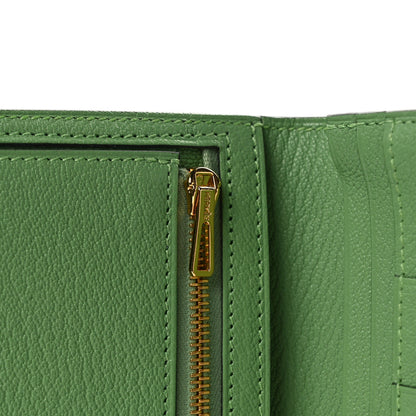 Hermes Chèvre Mysore Bearn Gusset Wallet Vert Criquet 7 of 9