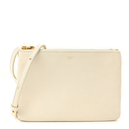 Celine Goatskin Small Trio Crossbody Bag White 1 of 13