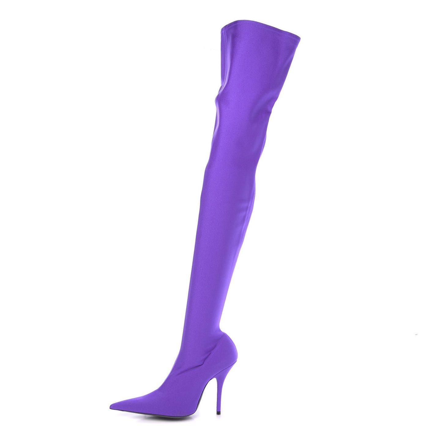 Spandex Pointed Toe Knife Thigh High Boots 37 Violet