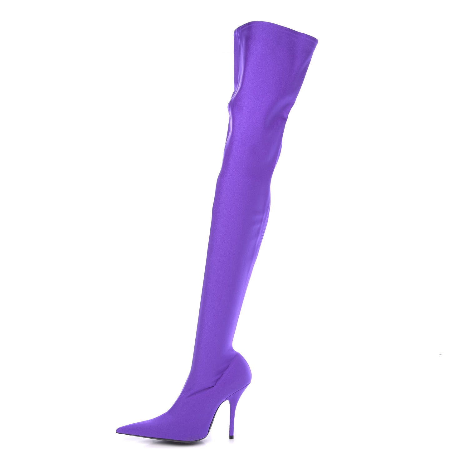 Balenciaga Spandex Pointed Toe Knife Thigh High Boots 37 Violet 1 of 7