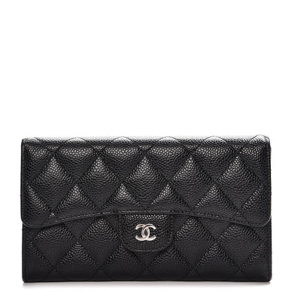 Chanel Caviar Quilted Large Flap Wallet Black 1 of 9