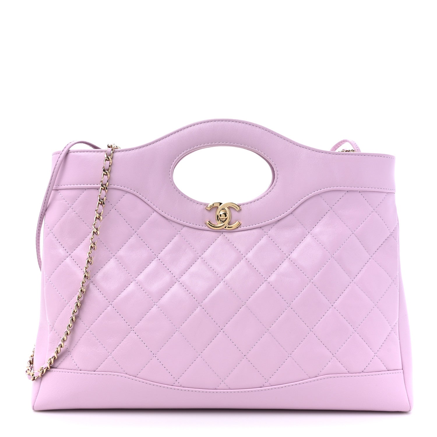 Chanel Shiny Lambskin Quilted Small 31 Shopping Bag Light Purple 1 of 12