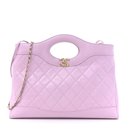 Chanel Shiny Lambskin Quilted Small 31 Shopping Bag Light Purple 1 of 12