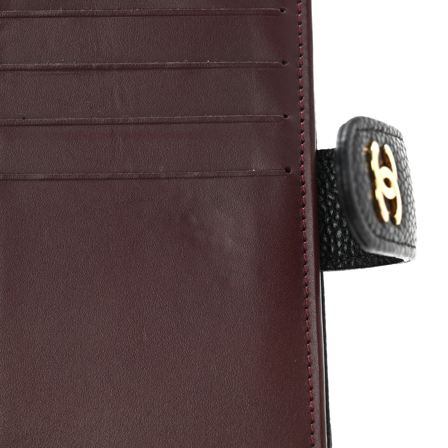Caviar Quilted Zipped Pocket Wallet Black