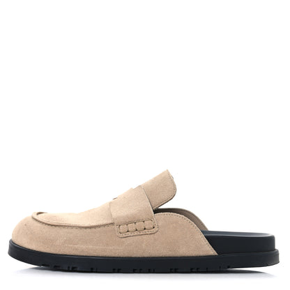 Hermes Suede Calfskin Womens Go Mules 39 Beige Argile 1 of 9