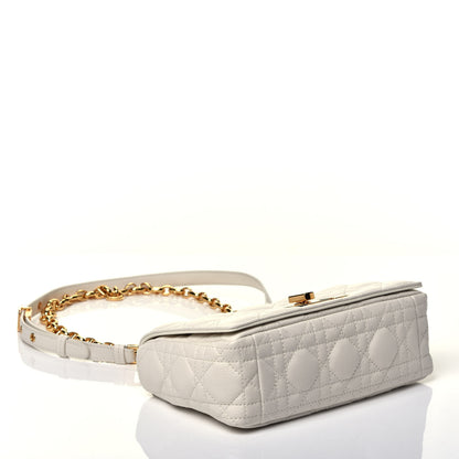 Christian Dior Lambskin Cannage Small Caro Bag Ivory 3 of 8