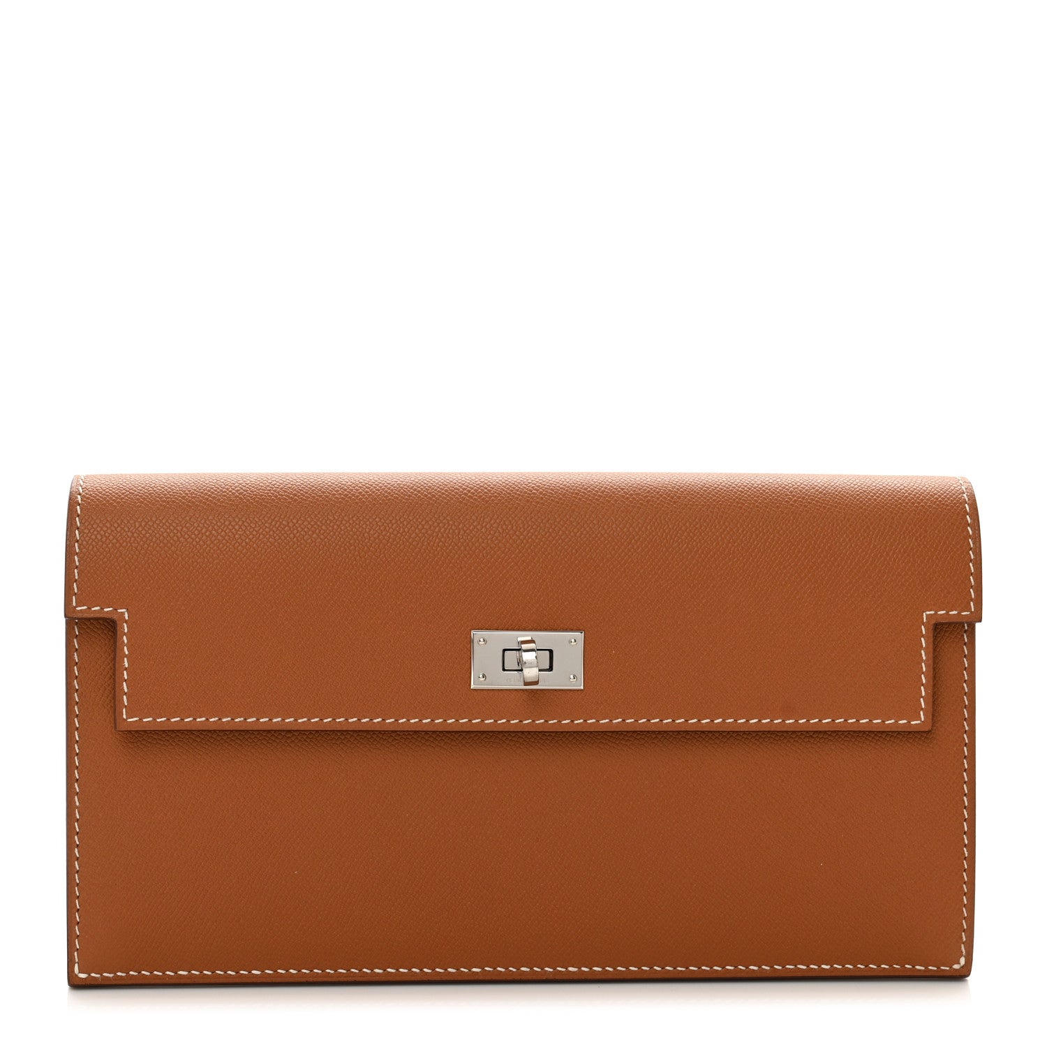 Hermes Madame Calfskin Kelly Pocket Long Wallet Gold 1 of 10