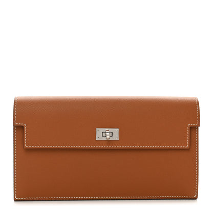 Hermes Madame Calfskin Kelly Pocket Long Wallet Gold 1 of 10