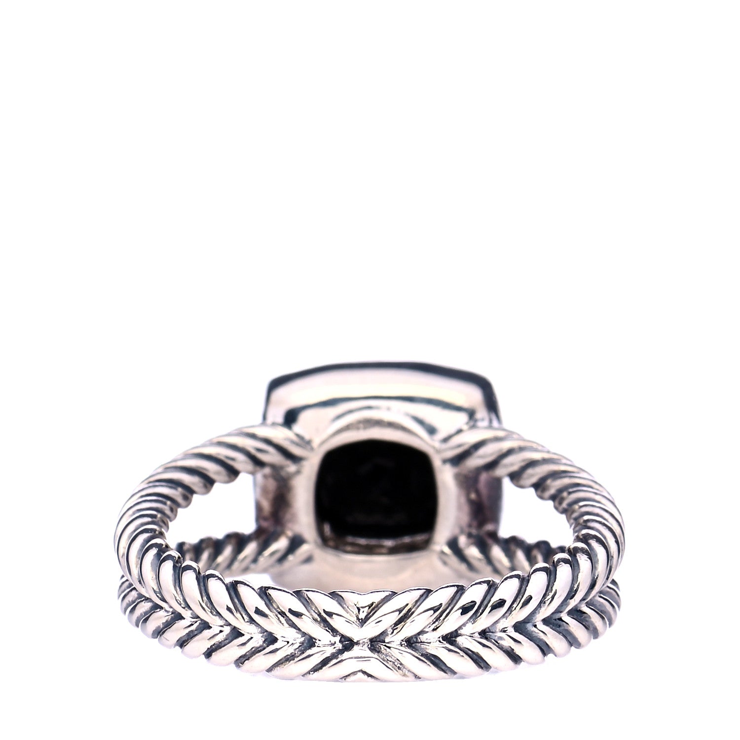 David Yurman Sterling Silver Diamond Black Onyx 7mm Petite Albion Ring 55 7.25 3 of 6